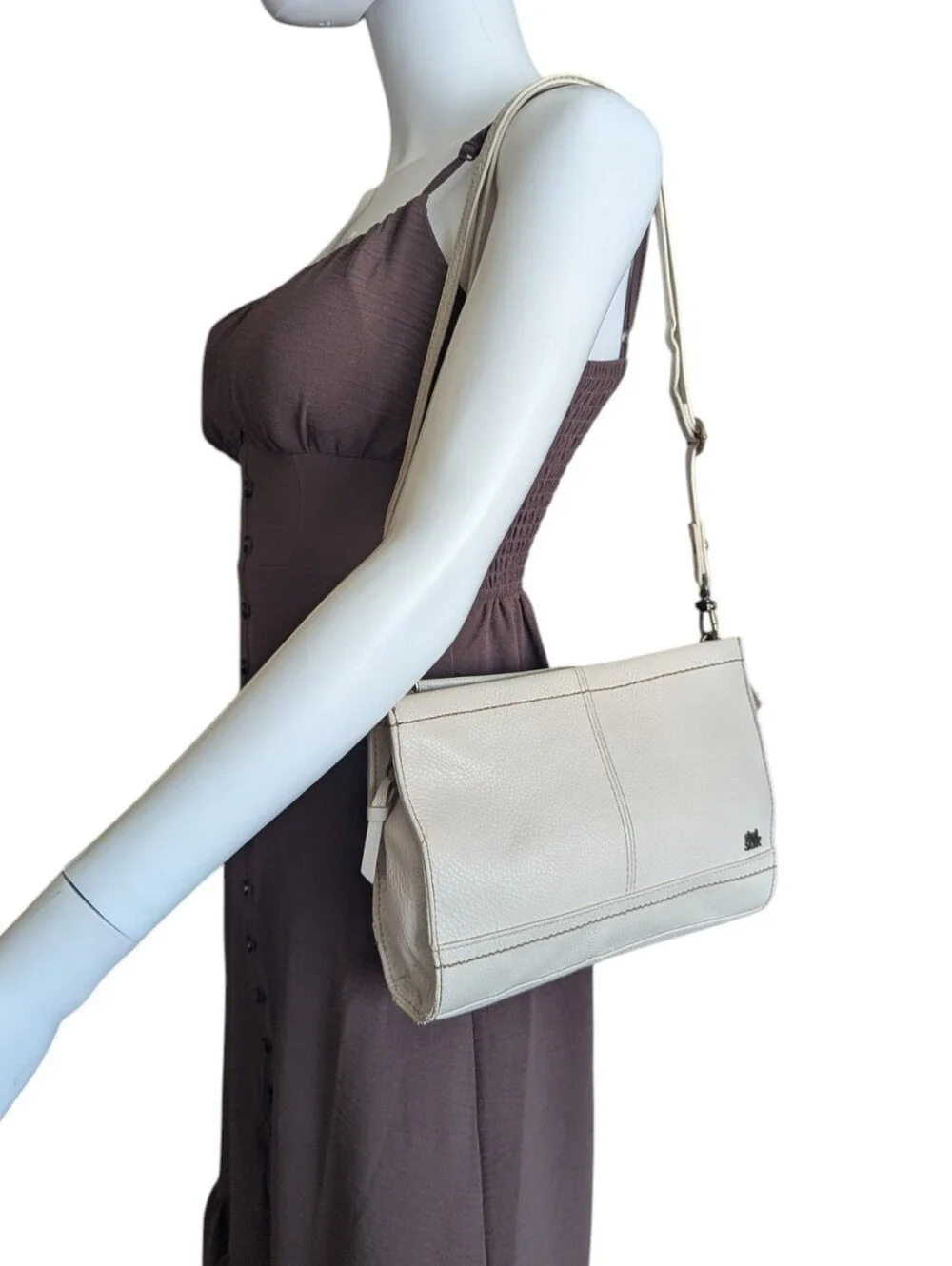 The Sak Cream Leather Crossbody Bag